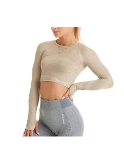 GymHero Tričko s dlhým rukávom LONG-SAND Béžové M/L