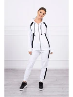 Pruhovaná športová súprava biela