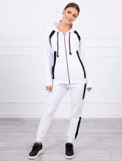 Pruhovaná športová súprava biela