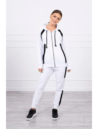 Pruhovaná športová súprava biela