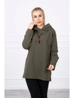 Tunika na zips s kapucňou Oversize khaki farba Tunika na zips s kapucňou Oversize khaki farba
