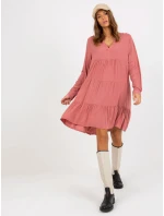 Šaty D73761M30361A tmavo ružové