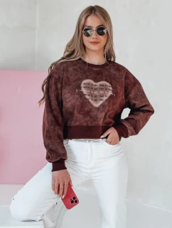 Dámska nadrozmerná mikina so srdcom DESSER bordová FashionStreet BY1463