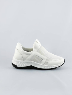 Biele dámske topánky slip-on (C1003)