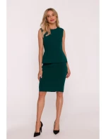 S427 Peplum šaty - zelené