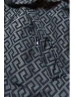 Tmavo modro-grafitová obojstranná dámska bunda (W556-1)