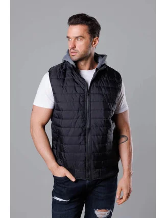 Pánska prešívaná mikina bez rukávov čierna (8M983-392) Pánska prešívaná mikina bez rukávov čierna (8M983-392)