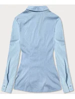 Svetlomodrá nadrobno pruhovaná dámska košeľa (SSY2026) Svetlomodrá nadrobno pruhovaná dámska košeľa (SSY2026)