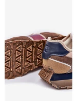 Zamszowe Sneakersy Męskie Na Platformie Big Star RR174475 Hi-Poly System Beżowe