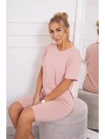 Komplet top+legginsy ciemny pudrowy róż