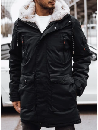 Pánska zimná bunda čierna FashionStreet TX4594 Pánska zimná bunda čierna FashionStreet TX4594