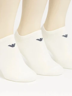Emporio Armani Calza Ponožky na nohy bavlnené biele pohodlné 3-pack