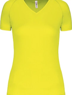 Kariban ProAct PA 477 Dámske športové tričko s výstrihom do V 20.P477 fluorescenčná žltá