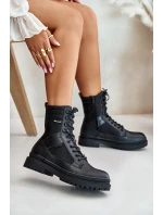 Skórzane Trapery Botki Męskie Ocieplane Big Star OO174164 Czarne