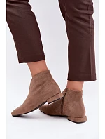Nízke topánky so zapínaním na zips, nízky podpätok, tmavo béžové, Canella Nízke topánky so zapínaním na zips, nízky podpätok, tmavo béžové, Canella