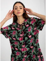 Šaty D73771M30306C čierno-zelené