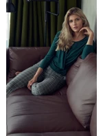 Dámske nohavice M712 Vzor 115 žlto-čierna kocka - Figl