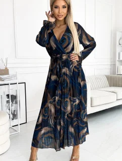 Dámske šaty 519-1 Modro-čierna zmes - Numoco