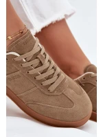 Zamszowe Sneakersy Damskie Big Star SS274675 HI-POLY SYSTEM Beżowe