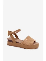 Dámske sandále na platforme Wrangler 20261076.38F dark beige