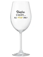 Šťastie si nekúpiš, ale môžeš si kúpiť víno! - priehľadný pohár na víno 350 ml