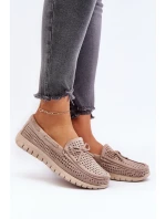 Mokasyny Damskie Z Kokardą Beżowe Reece Mokasyny Damskie Z Kokardą Beżowe Reece