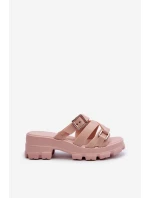 Pachnące Klapki Damskie Na Niskim Obcasie ZAXY NN285044 Jasnoróżowe