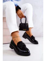 Elegantné lakované mokasíny Black Belize