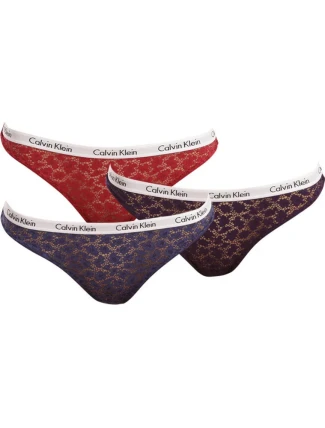 Čipkové brazilky 3-pack - QD3925E - W5G - Mix farieb - Calvin Klein