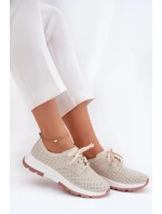 Skórzane Półbuty Damskie Z Przypinką Artiker 54C1811 Beżowe