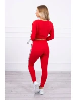 Súprava s ozdobnými pásikmi červená