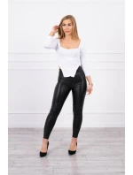 Blúzka s rebrovaným výstrihom biela