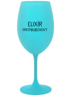 ELIXÍR PROTIBLBEČKOVÝ - tyrkysová sklenice na víno 350 ml