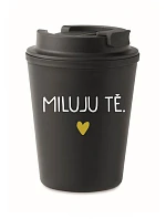 I LOVE YOU - čierny termohrnček 300 ml
