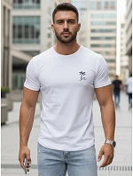 Pánske bavlnené tričko s klasickou bielou potlačou FashionStreet NX5105R Pánske bavlnené tričko s klasickou bielou potlačou FashionStreet NX5105R