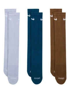 Ponožky Nike Everyday Plus Cushioned 3 páry fialové, modré, hnedé SX6888 970