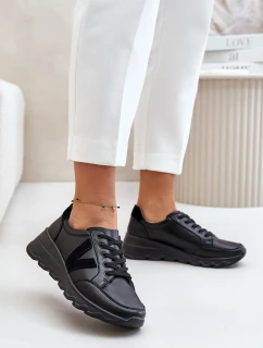 Skórzane Buty Sportowe Damskie Vinceza 7918 Czarne