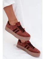Dámske semišové tenisky na platforme Zazoo N1068S2 Brown Dámske semišové tenisky na platforme Zazoo N1068S2 Brown