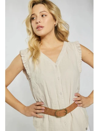 Dámska Mušelínová blúzka Béžová - Monnari