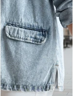 Dámska nadrozmerná džínsová bunda RUNAWAY modrá FashionStreet TY4906