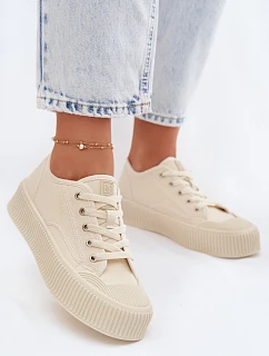 Dámske tenisky na platforme Big Star TT274271 Beige