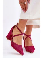 Módní třpytivé lodičky na podpatku fuchsiové Galaxy Módní třpytivé lodičky na podpatku fuchsiové Galaxy