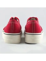 Červené šnurovacie tenisky s vyššou podrážkou (AW020304)