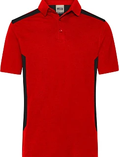 Daiber JN 1826 Pánske pracovné polo tričko z piké „Strong“ 02.1826 červená/čierna