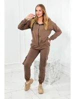 Set 3 v 1 mikina + top + nohavice mocca