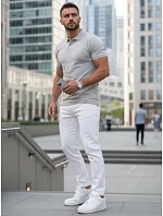 Pánska svetlosivá polokošeľa FashionStreet PX0597 Pánska svetlosivá polokošeľa FashionStreet PX0597