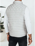 Pánska prešívaná vesta svetlo šedá FashionStreet TX5078