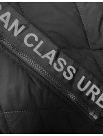 Čierna dámska prešívaná vesta s ozdobnou páskou (16M9118-392) Čierna dámska prešívaná vesta s ozdobnou páskou (16M9118-392)