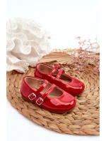 Lakierowane Balerinki Dziecięce Z Paseczkami Czerwone Margenis