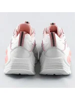 Bielo-ružové dámske športové topánky s vysokou podrážkou (RA15)